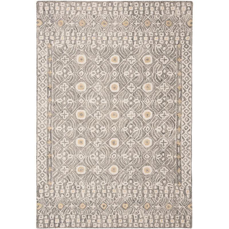 Micro-Loop MLP801 Hand Tufted Indoor Accent Rug - Charcoal/Ivory - 4'x6' - Safavieh