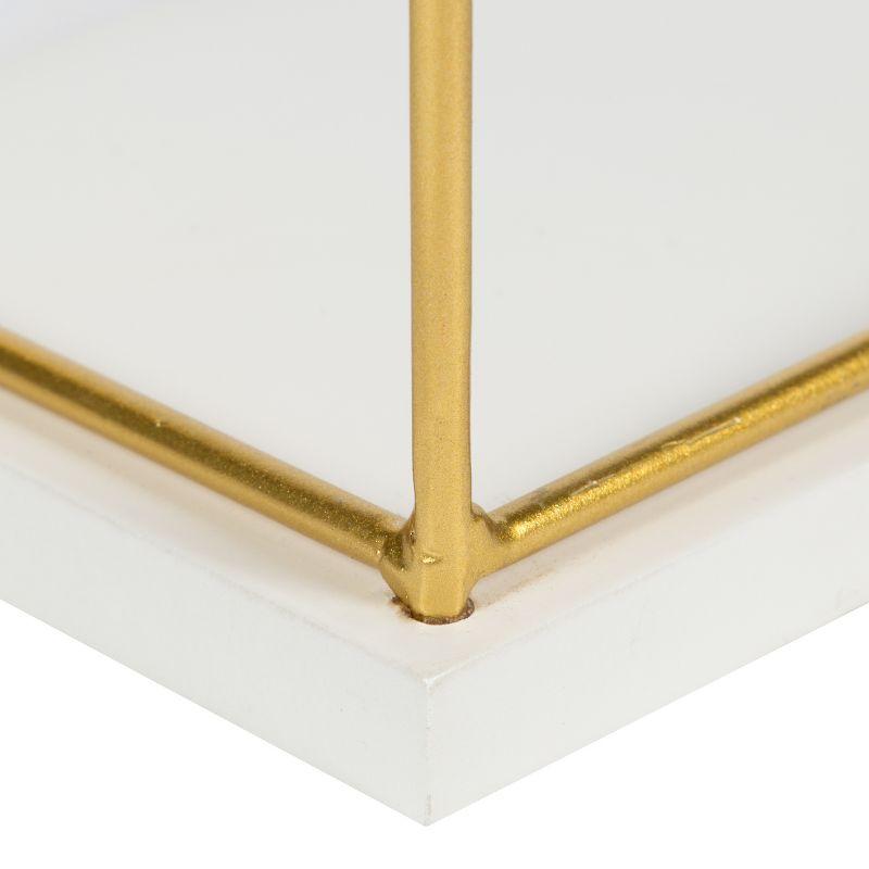 Chic Modern White and Gold Wood-Metal 24" Floating Shelves, 2-Pack