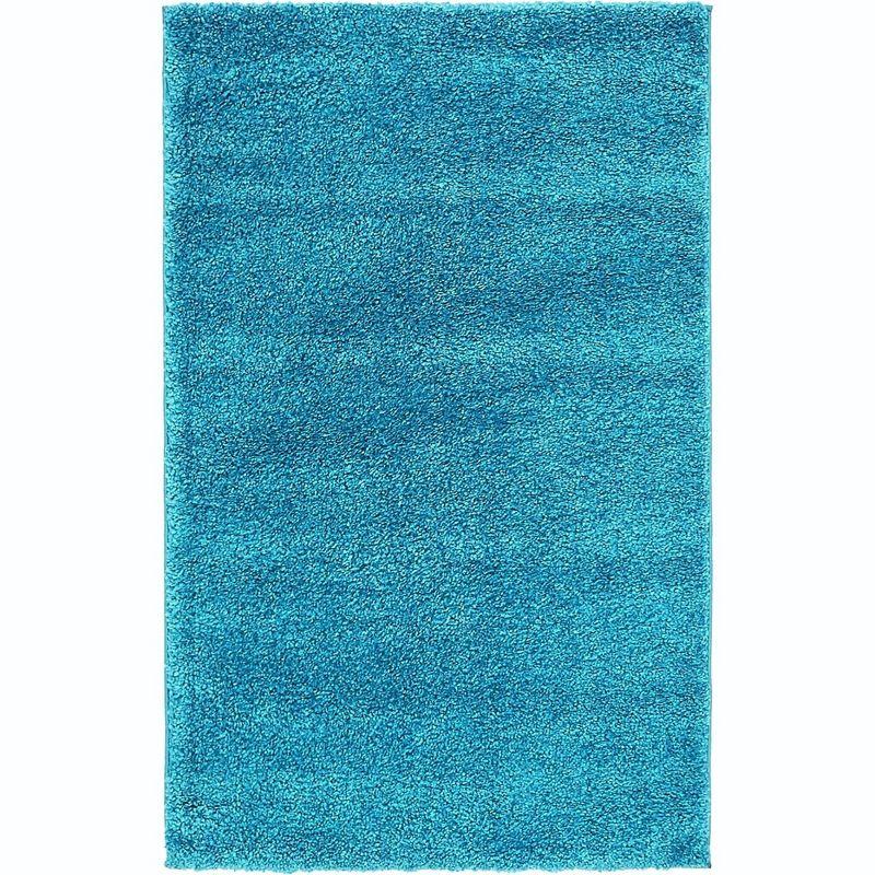 Lush Turquoise 8' x 10' Rectangular Shag Area Rug