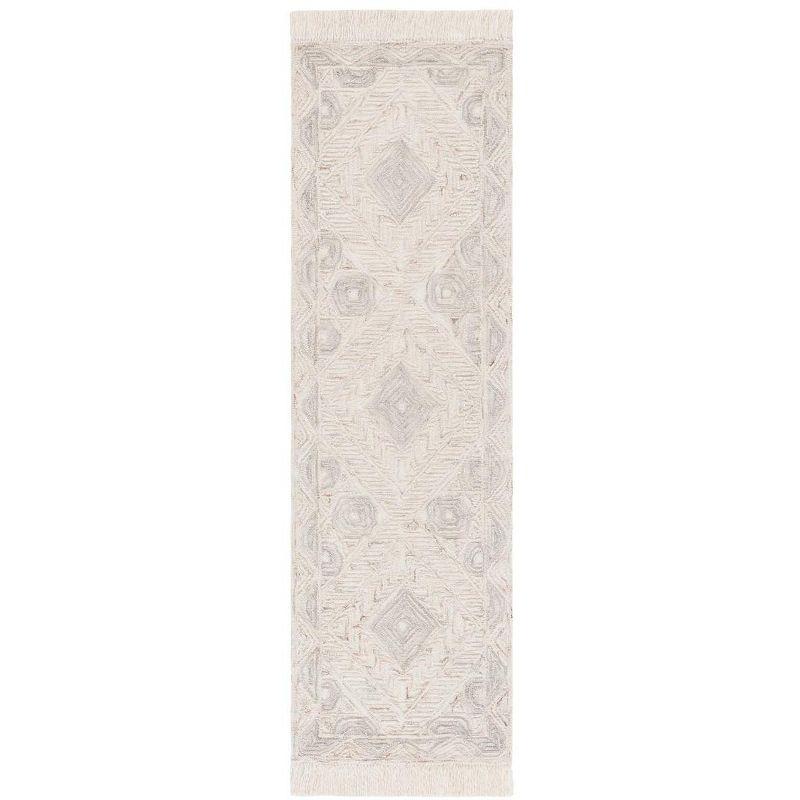 Ikat IKT801 Hand Tufted Runner Rug - Ivory/Grey - 2'3"x8' - Safavieh.