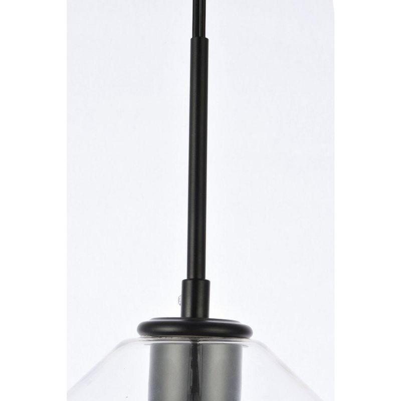 Elegant Lighting Gene 1 light Black and Clear glass plug-in pendant