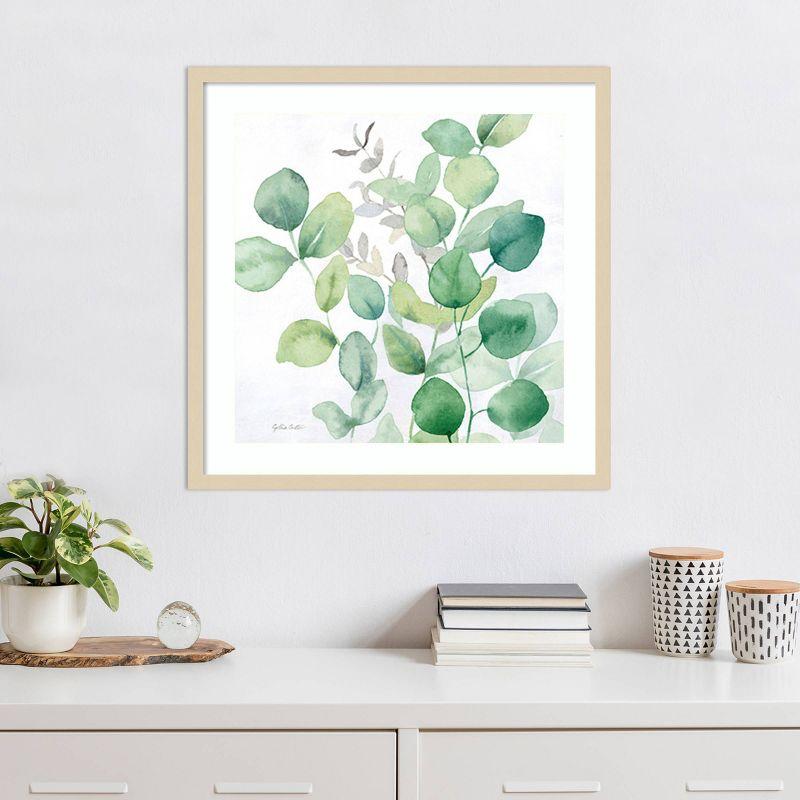 Eucalyptus Leaves I Framed Graphic Art Print in Natural Wood