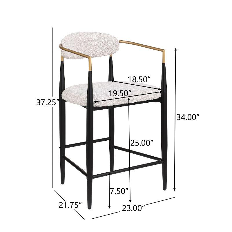 Willa Arlo™ Interiors Maconay Upholstered Counter Stool with Metal Frame (Set of 2)