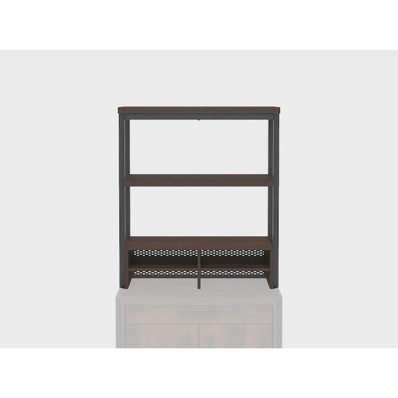 Briarbrook Library Hutch Barrel Oak - Sauder: Industrial Design, Metal Frame, Open Storage & Shelf