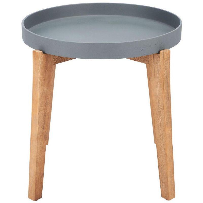 Charlen 24'' Gray and Natural Acacia Wood Side Table