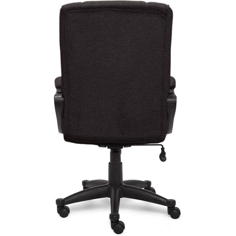 ErgoFlex Black Twill Executive Office Chair with Lumbar Support