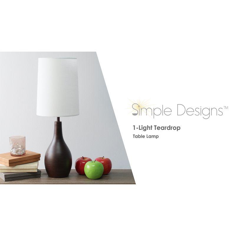 Simple Designs 1-Light Tear Drop Table Lamp Rose Gold: Bedroom, Accent Table, No Assembly Required