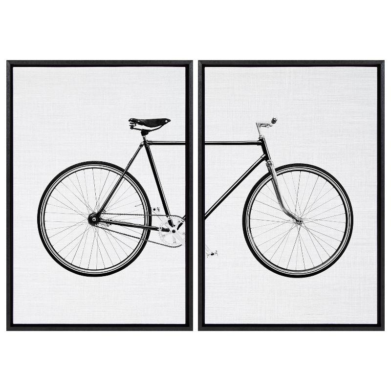 2pc 23" x 33" Sylvie Bicycle by Simon Te of Tai Prints Farmed Wall Canvas - Kate & Laurel All Things Decor