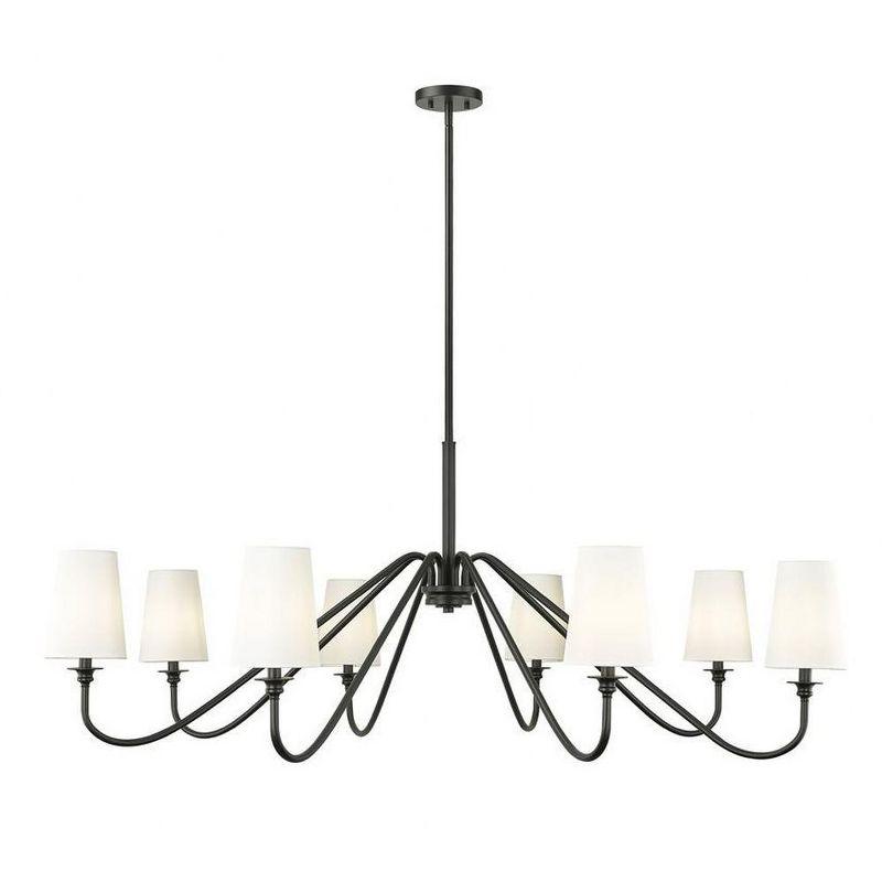 Gianna Matte Black 8-Light Chandelier with White Shades