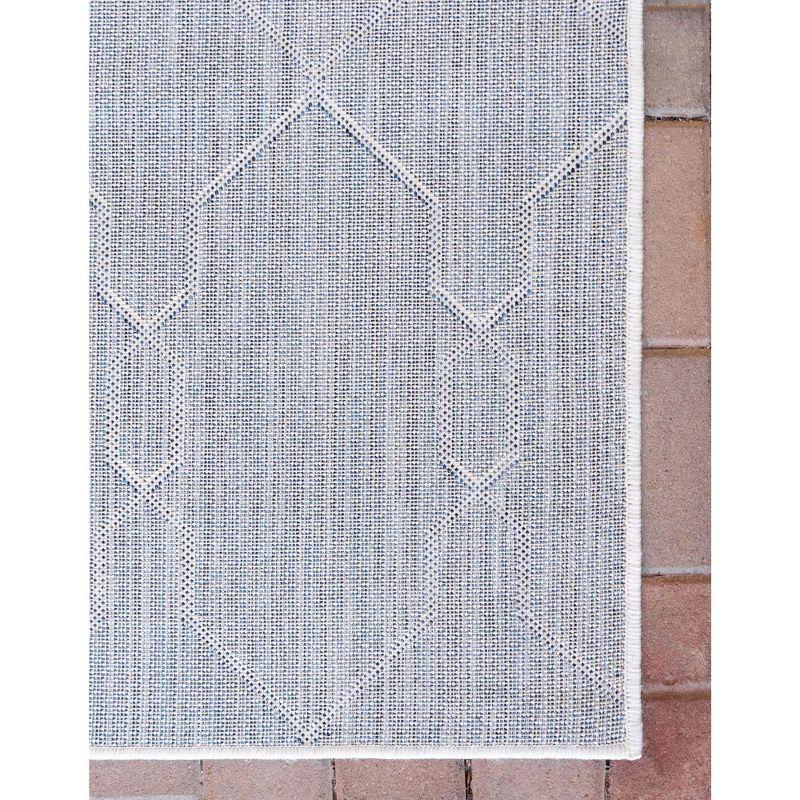 Unique Loom 5' 1 x 8' 0 Rectangle Indoor/Outdoor Trellis Ivory Area Rug
