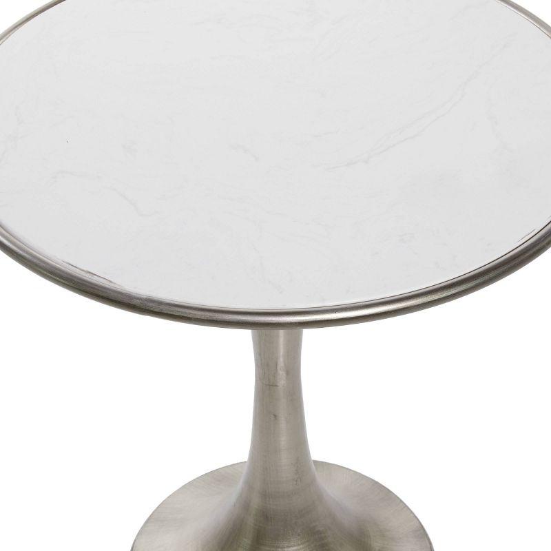 Industrial Marble Accent Table Silver - Olivia &#38; May