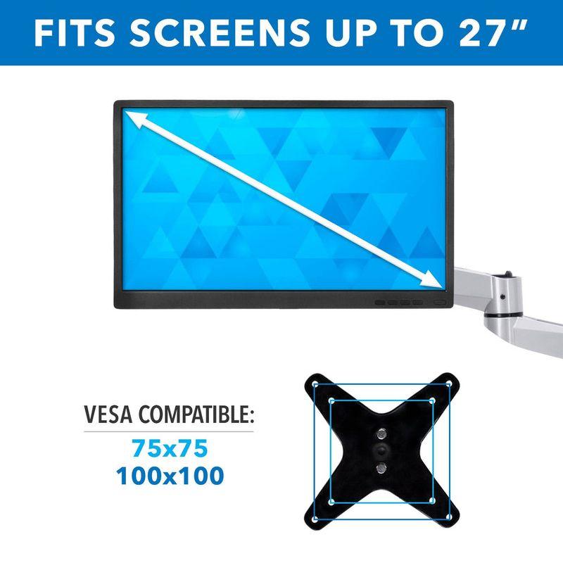 Mount-It! Dual Full Motion Monitor Wall Mount, Compatible with VESA 75 and 100, Fits Computer Screens 19, 20, 21, 24, 27, 30 Inches, Silver