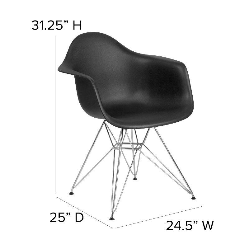 Flash Furniture Alonza Series Plastic Chair with Arms and Chrome Base