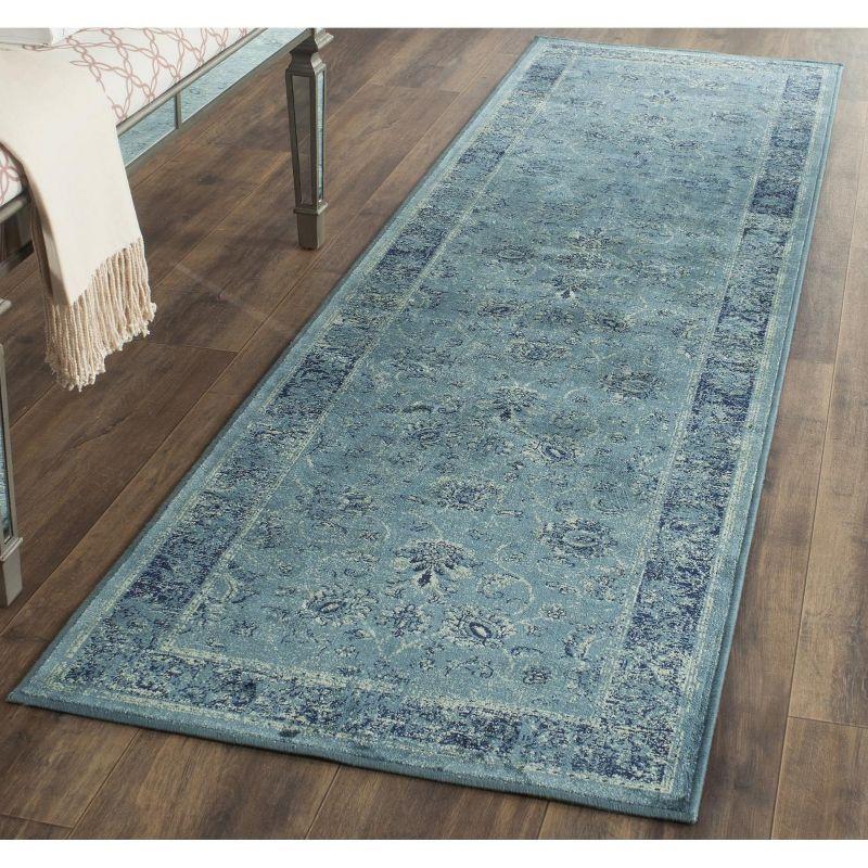 Vintage VTG117 Power Loomed Indoor Skid-Resistant Runner Rug - Turquoise/Multi - 2'2"x6' - Safavieh