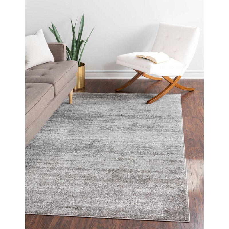 Unique Loom Del Mar Collection Area Rug - Lucille (9'  x 12' Rectangle Gray/Ivory)