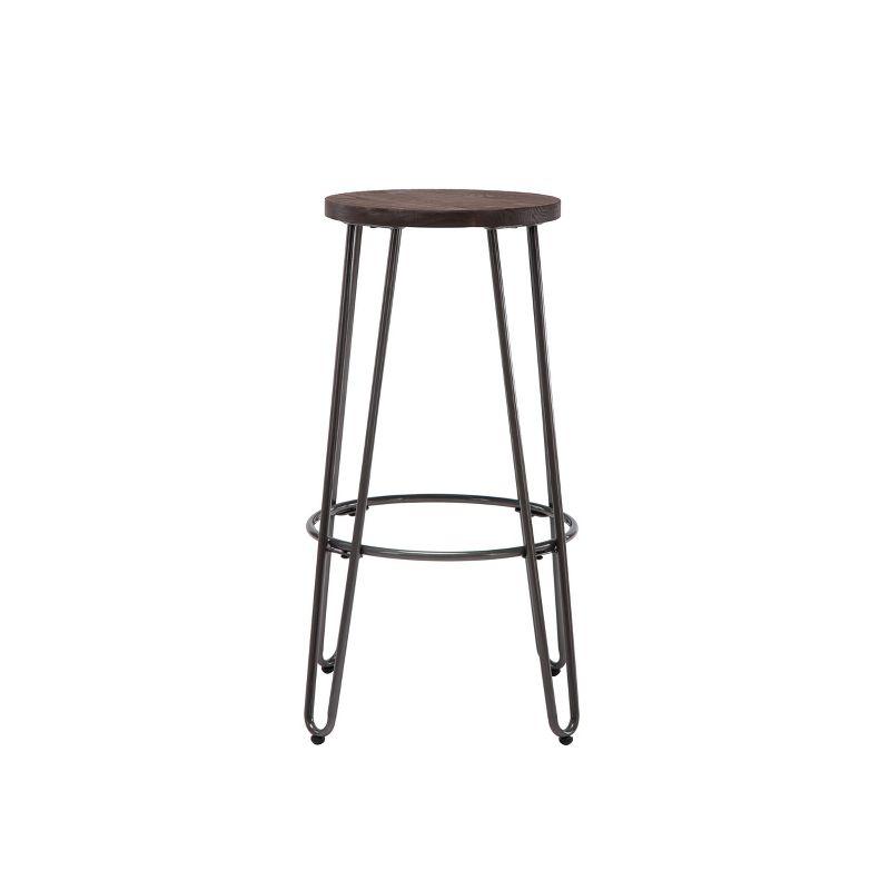 29" Quinn Barstool Metal - ACEssentials: Powder-Coated Steel Frame, Fixed Height, Mid-Century Modern Design