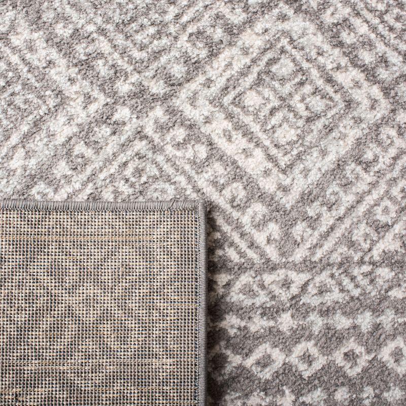 Tulum TUL264 Power Loomed Indoor Area Rug - Dark Grey/Ivory - 5'x5' - Safavieh