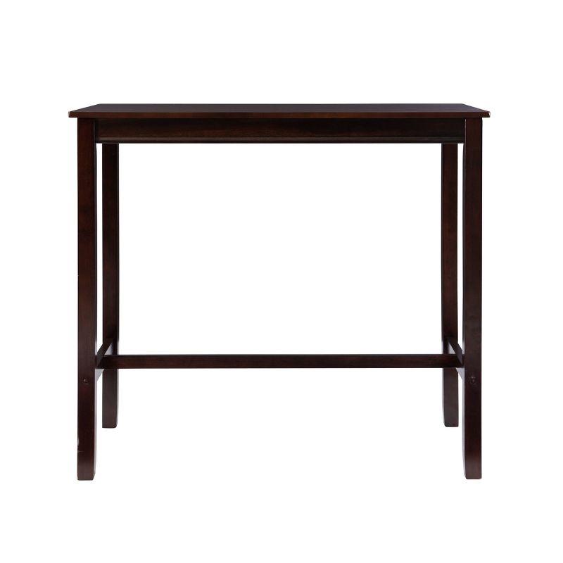 42" Claridge Modern Bar Height Pub Table Walnut - Linon: Rubberwood Base, MDF Top, Seats 4