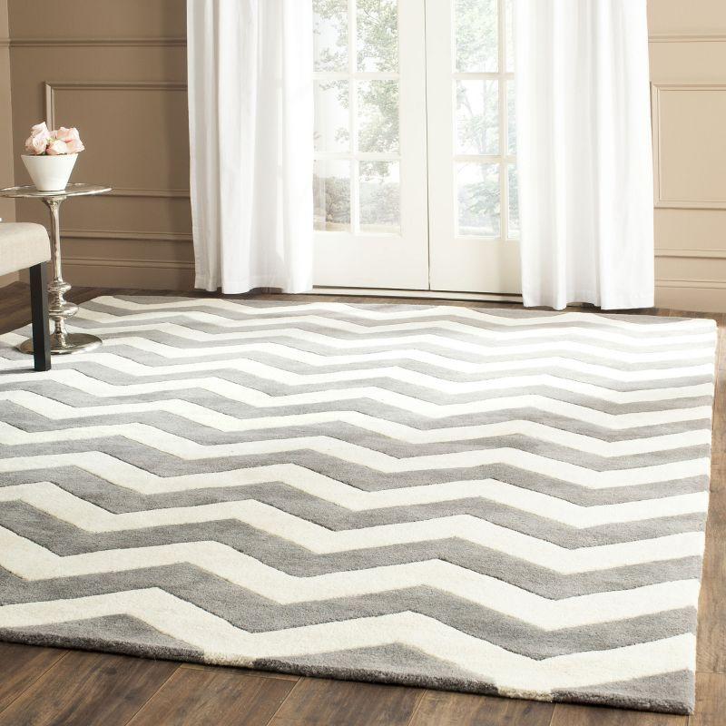 Chatham CHT715 Tufted Indoor Area Rug - Dark Grey/Ivory - 10'x14' - Safavieh