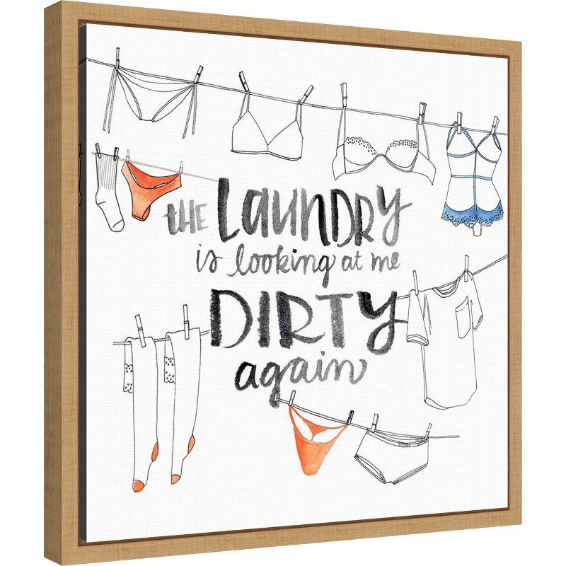 Amanti Art Out to Dry II Laundry by Jennifer Paxton Parker Canvas Wall Art Print Framed 16 x 16-in.