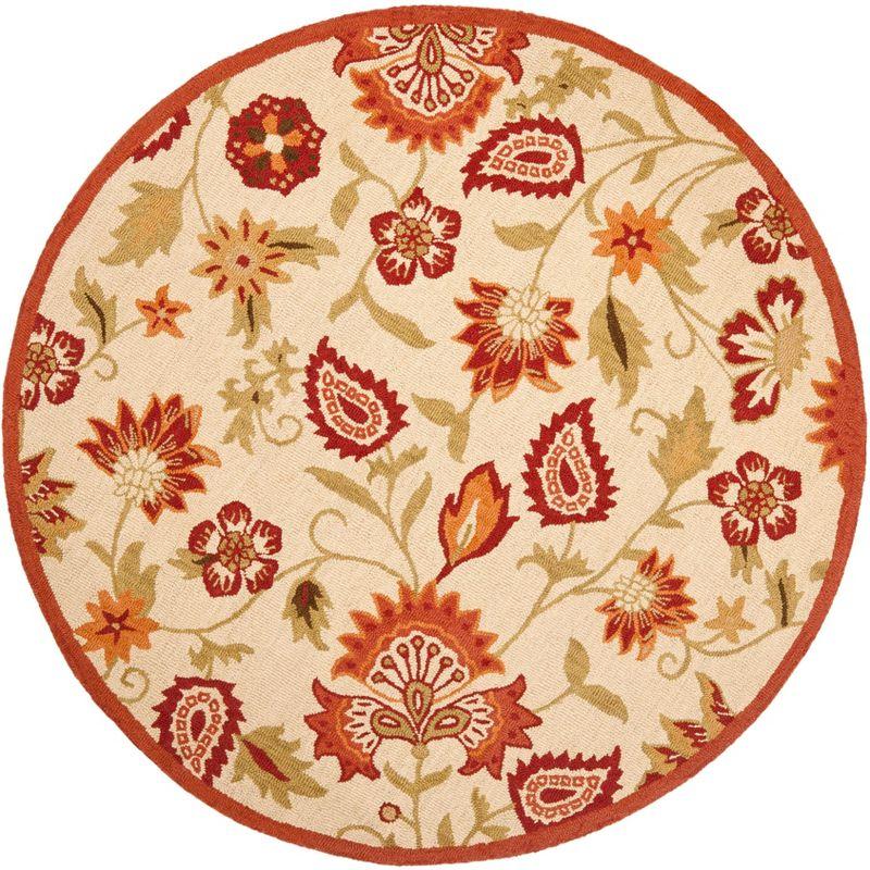 Blossom BLM862 Hand Hooked Area Rug - Beige/Multi - 8' round - Safavieh.