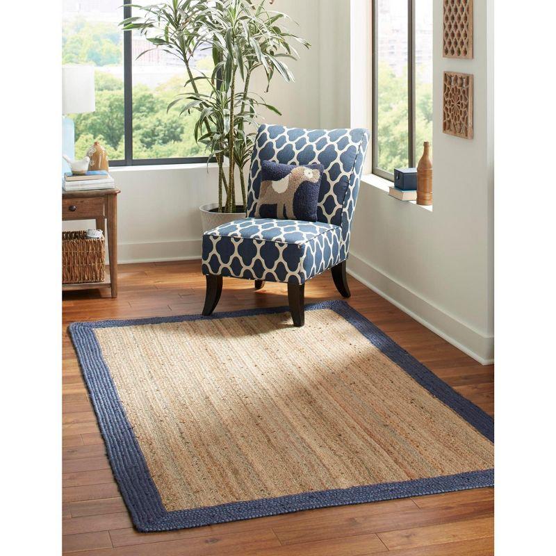 Unique Loom 4' 1 x 6' 1 Goa Braided Jute Rectangle Area Rug