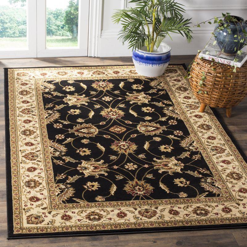 Lyndhurst LNH553 Power Loomed Area Rug - Black/Ivory - 6'7"x9'6" - Safavieh