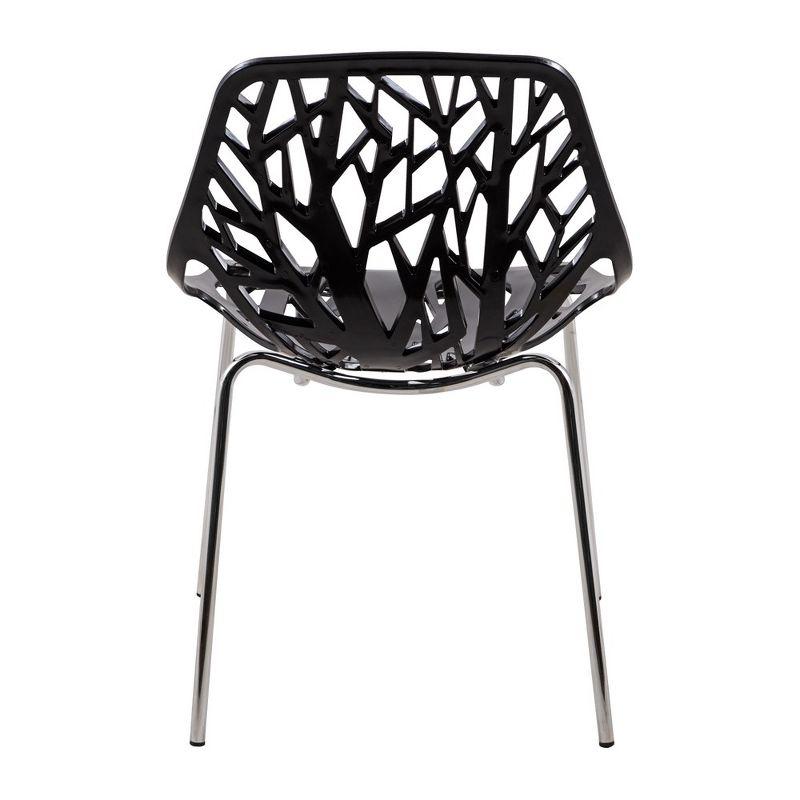 LeisureMod Asbury Stackable Dining Chair, Set of 4 - Black