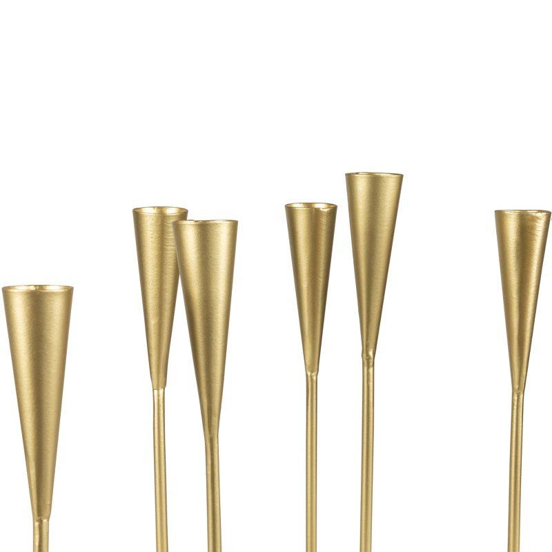 Northlight Seasonal Modern 8 Taper Candle Holder Candelabra - 11" - Matte Gold Finish