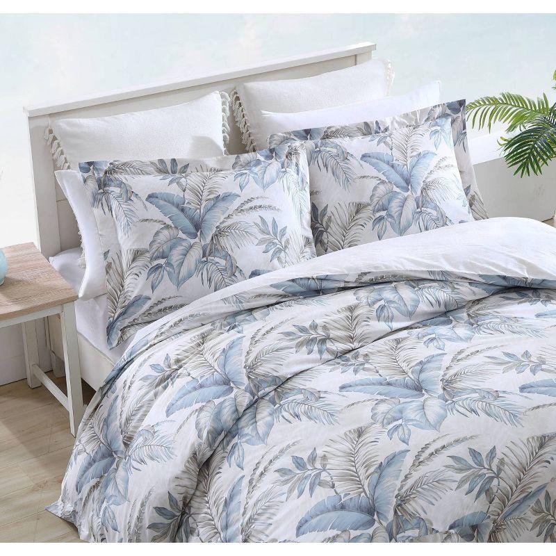 Blue Cotton Full/Queen Tropical Duvet Cover Set