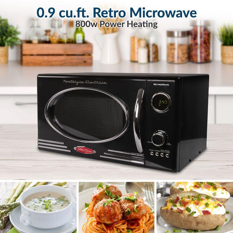 Nostalgia Retro 19" 0.9 cu ft. 800-Watt Countertop Microwave Oven
