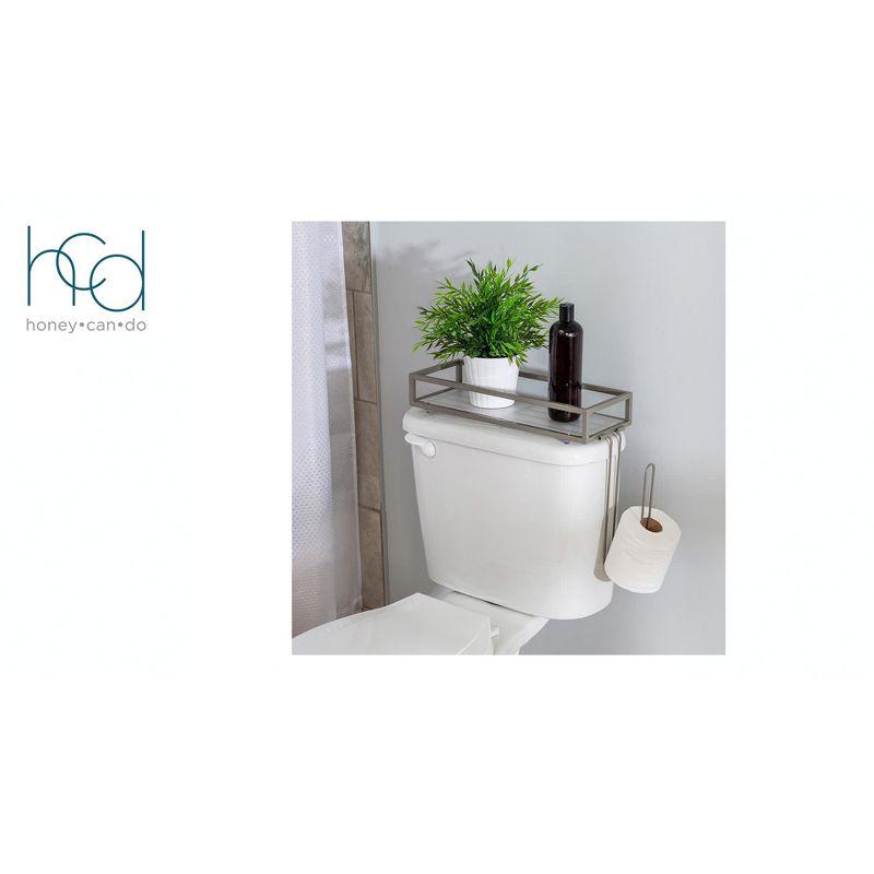 Neutral Angular Metal Wall-Mount Toilet Paper Holder with Storage Tray