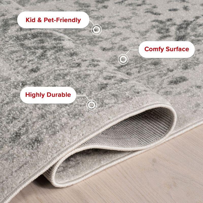 Nuloom Odell Medallion 10x13 Indoor Area Rug for Living Room Bedroom Dining Room Kitchen, Ivory/Grey