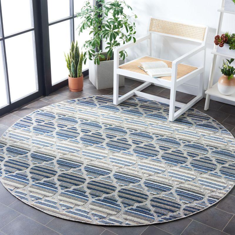 Cabana CBN333 Loomed Indoor Area Rug - Blue/Grey - 6'7"x6'7" Round - Safavieh