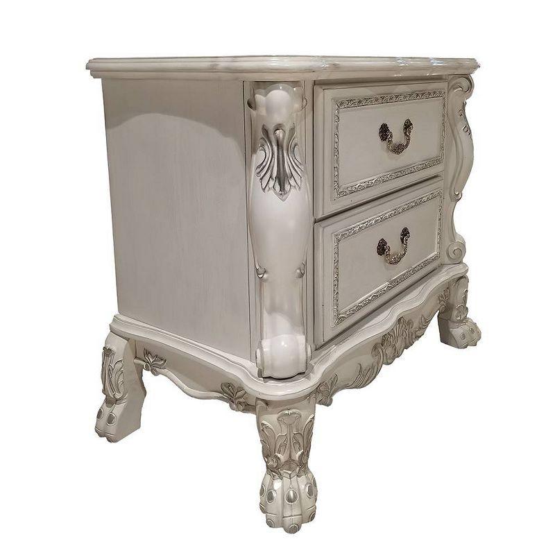 32" Dresden II Nightstand Bone White Finish - Acme Furniture: Elegant Rectangular Design, No Assembly, Wood Composite