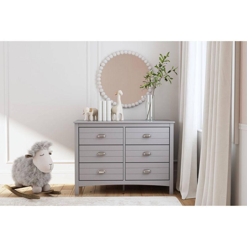 Gray Farmhouse 6-Drawer Double Dresser