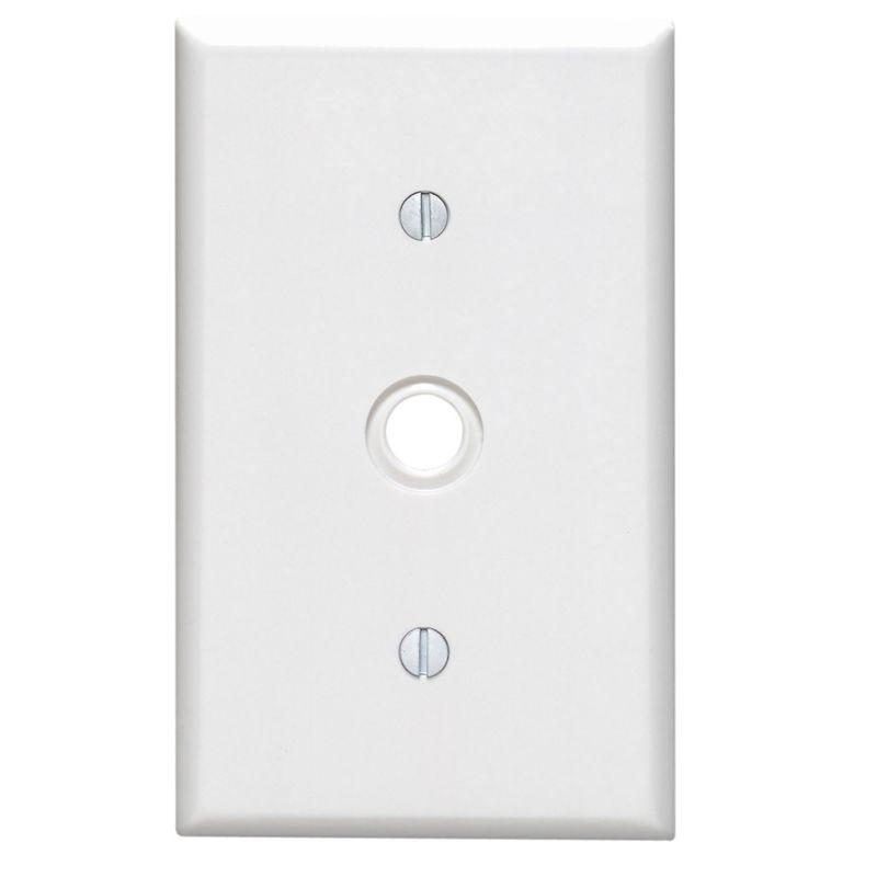 Leviton White Rectangle Plastic Telephone Cable Wall Plate