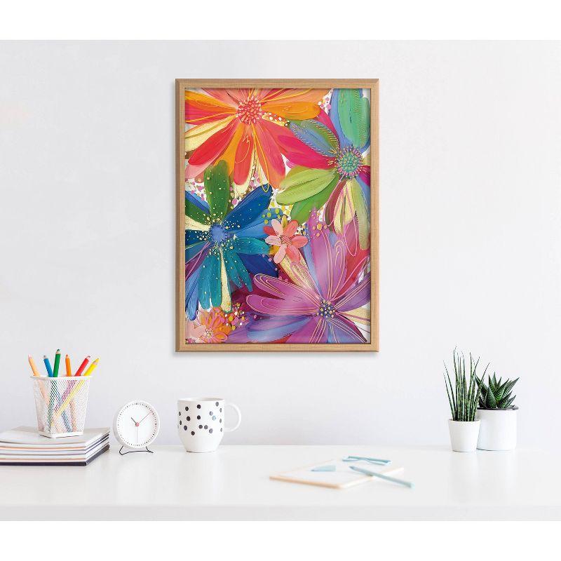 18" x 24" Blake Flowers on Glass 1 Framed Printed Glass by Jessi Raulet of Ettavee Natural - Kate & Laurel All Things Decor