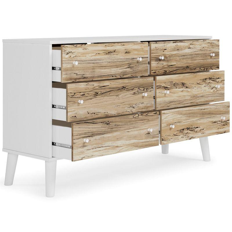 Signature Design by Ashley Contemporary Piperton 6 Drawer Dresser, Two-tone Brown/White