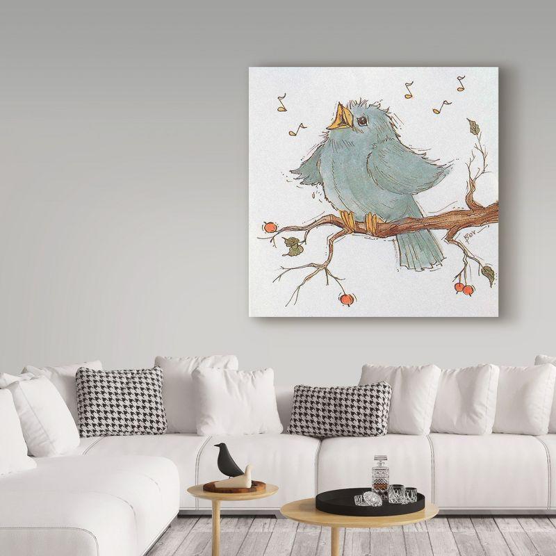 Trademark Fine Art -Beverly Johnston 'Blue Song Bird' Canvas Art - 18''x18''