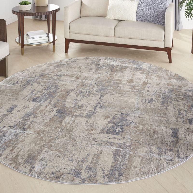 Nourison Rustic Textures Contemporary Indoor Area Rug Beige/Grey 5'3" x round