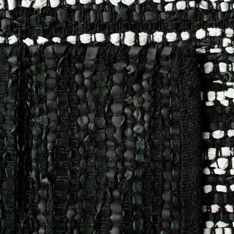 Vintage Leather VTL388 Hand Woven Indoor Area Rug - Light Grey/Black - 8'x10' - Safavieh