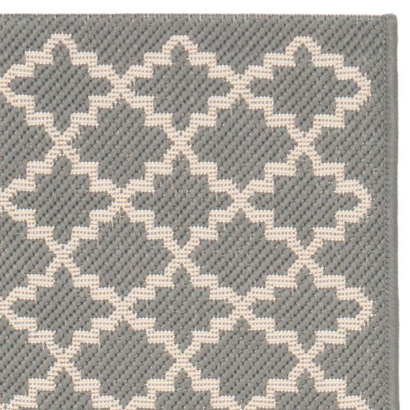 Courtyard CY6919 UV & Stain Resistant Non-Shedding Power Loomed Indoor/Outdoor Runner Rug - Anthracite/Beige - 2'3"x18' - Safavieh