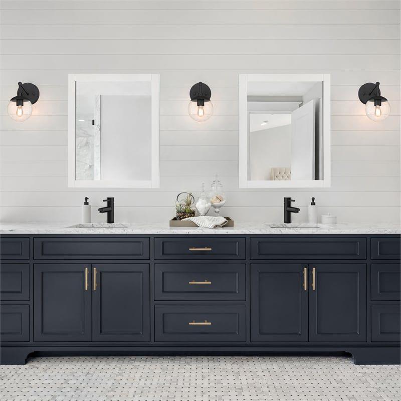 Shorewood Wall Mounted Bathroom Vanity Mirror 24-Inch Wood Framed in White