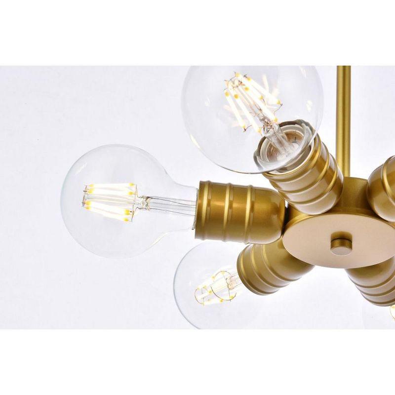 Elegant Lighting Reyes 6 lights brass pendant