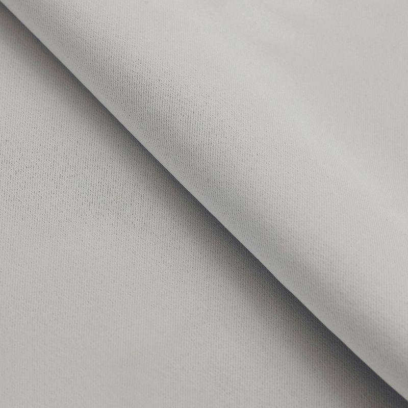 Classic Modern Solid Room Darkening Semi-Blackout Curtains, Grommets, Set of 2, 52"x108", Chrome - Blue Nile Mills