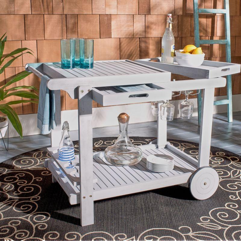 Orland Outdoor Tea Trolley PAT7010 - Grey - Safavieh