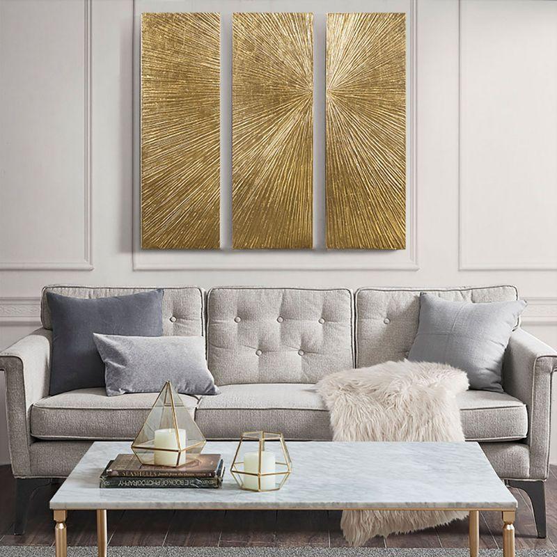 Madison Park Signature Sunburst 3-Piece Hand-Painted Resin Wall Art
