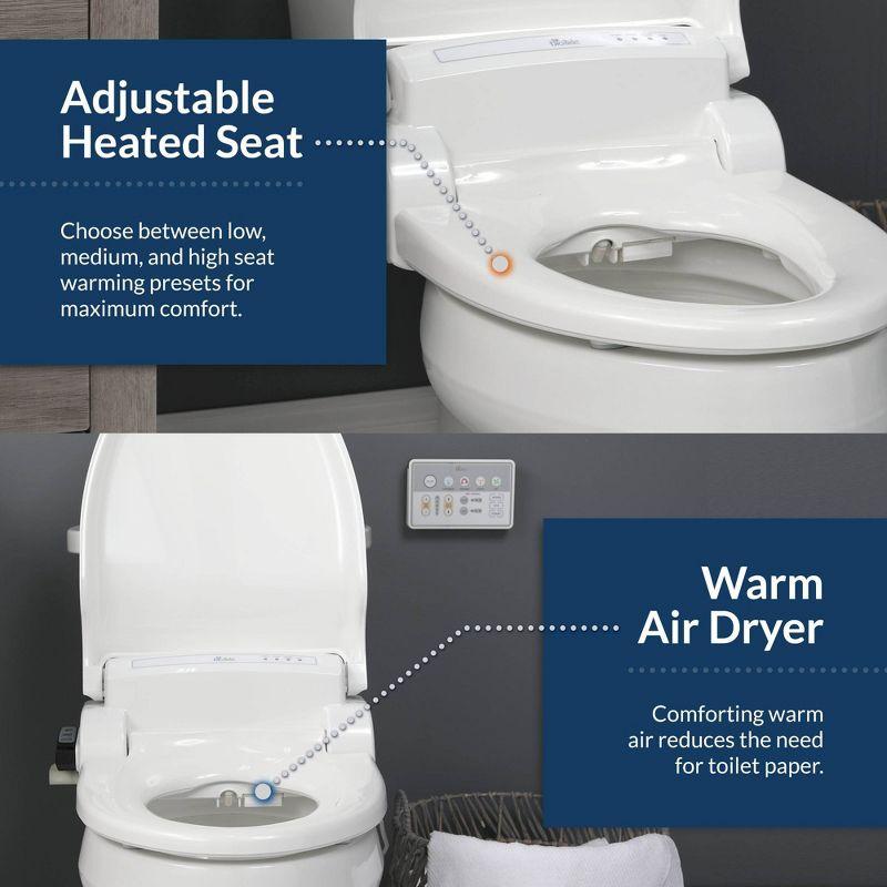 Bio Bidet by BEMIS 7ZBB1000R DRY BB1000 Round Bidet Toilet Seat, Electric, Warm Water with Air Dryer + 6 Bidet Towels