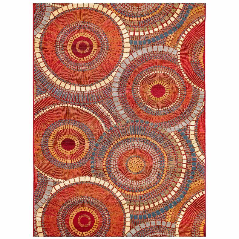 Liora Manne Marina Circles Indoor/Outdoor Rug Saffron 3'3" x 4'11"